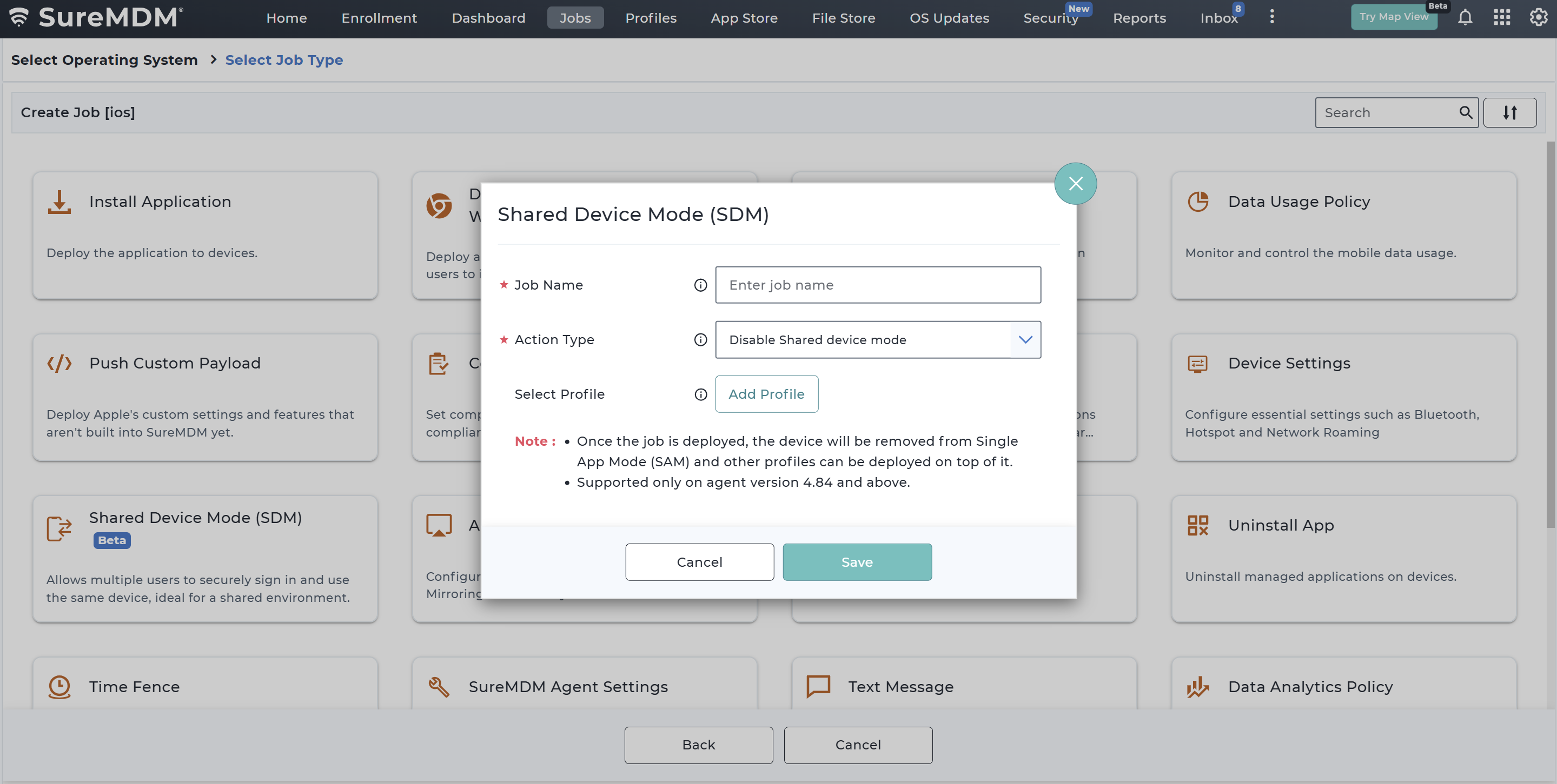 Deploy Shared Device Mode Job | SureMDM Online Documentation