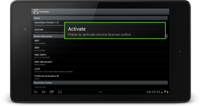 SureVideo Activation