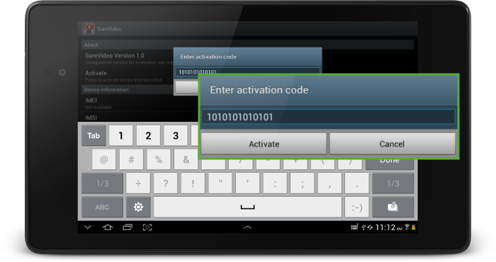 SureVideo Activation Prompt