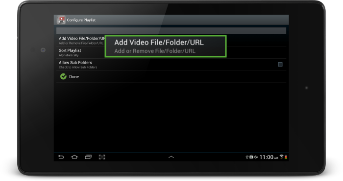 SureVideo Configure Playlist