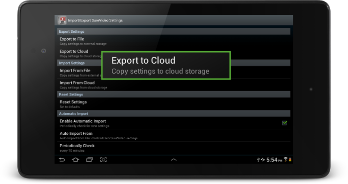 SureVideo Export to Cloud