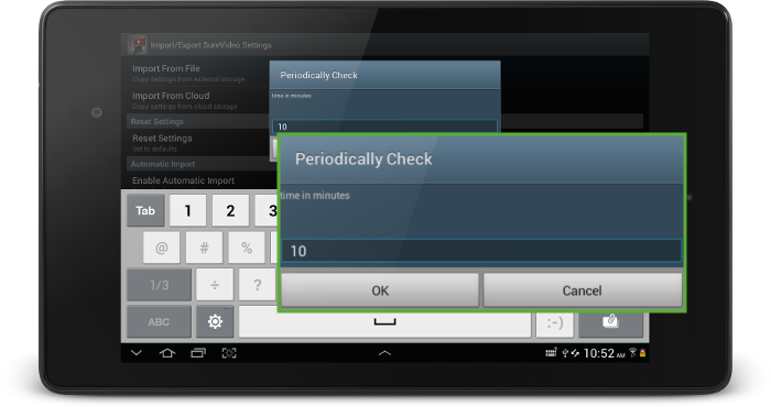 SureVideo Periodic Import Check Value