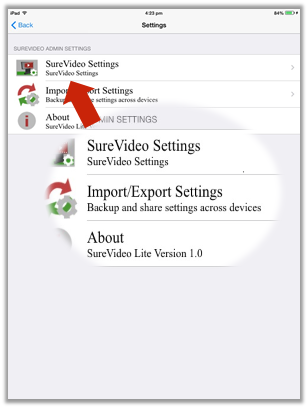 SureFox Allowed Websites Screen
